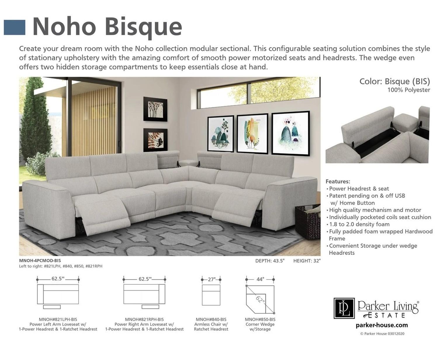 Parker House Noho Armless Chair in Bisque - Ideal Furniture (Fresno,CA)
