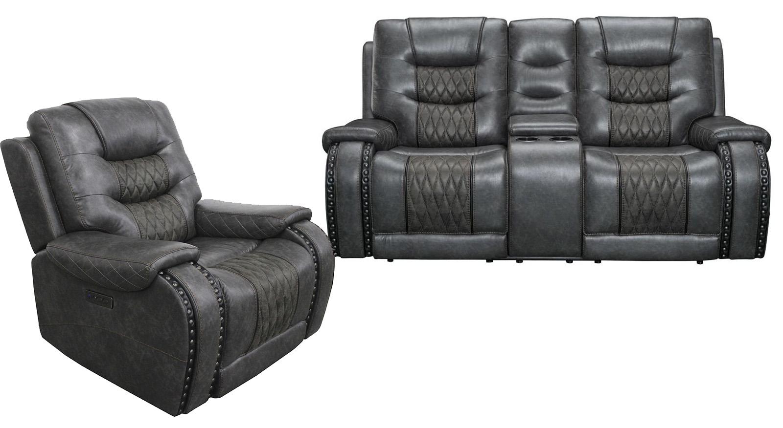 Parker House Outlaw Power Console Loveseat in Stallion - Ideal Furniture (Fresno,CA)