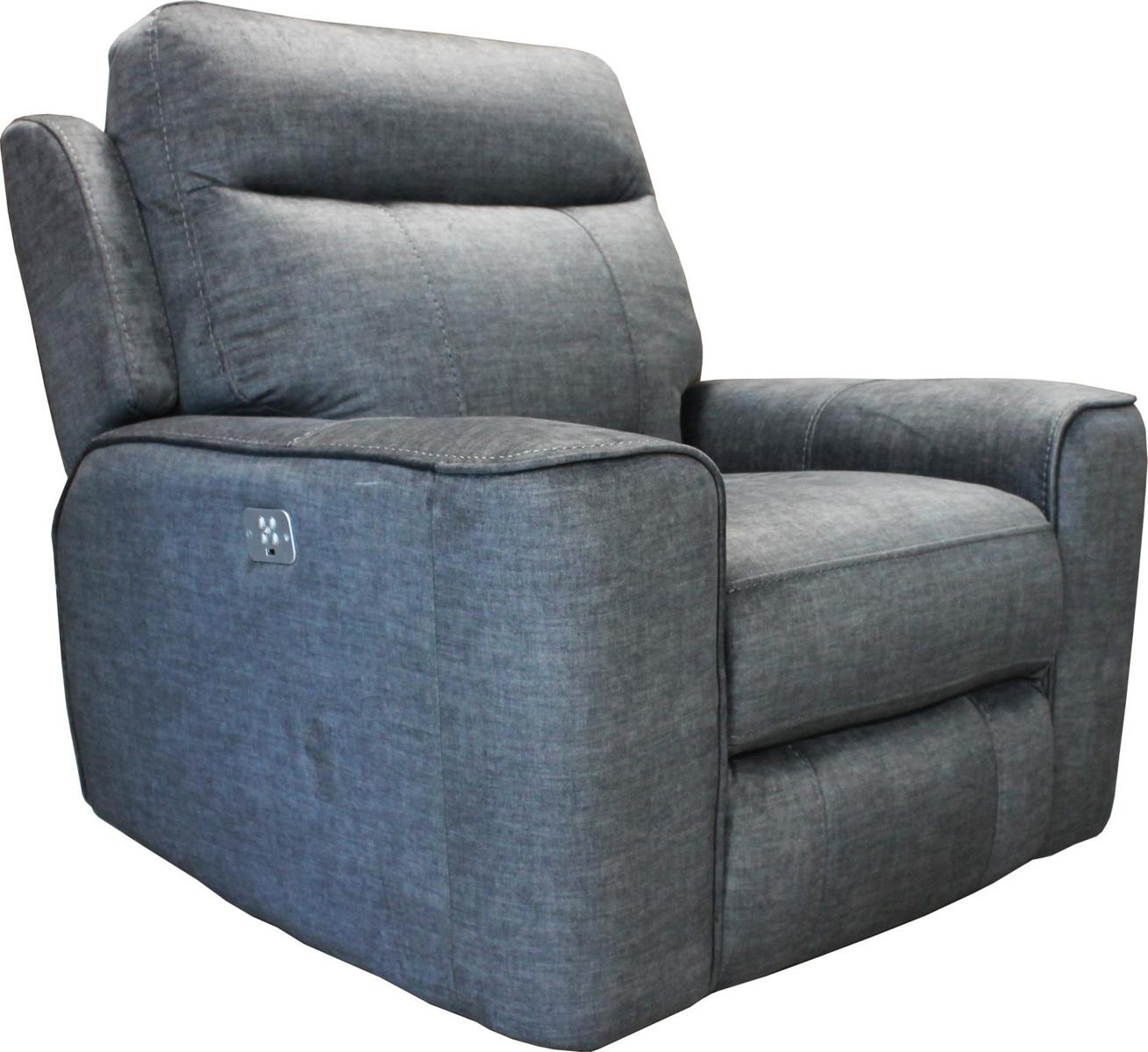 Parker House Parthenon Recliner Power with USB and Power Headrest in Titanium - Ideal Furniture (Fresno,CA)