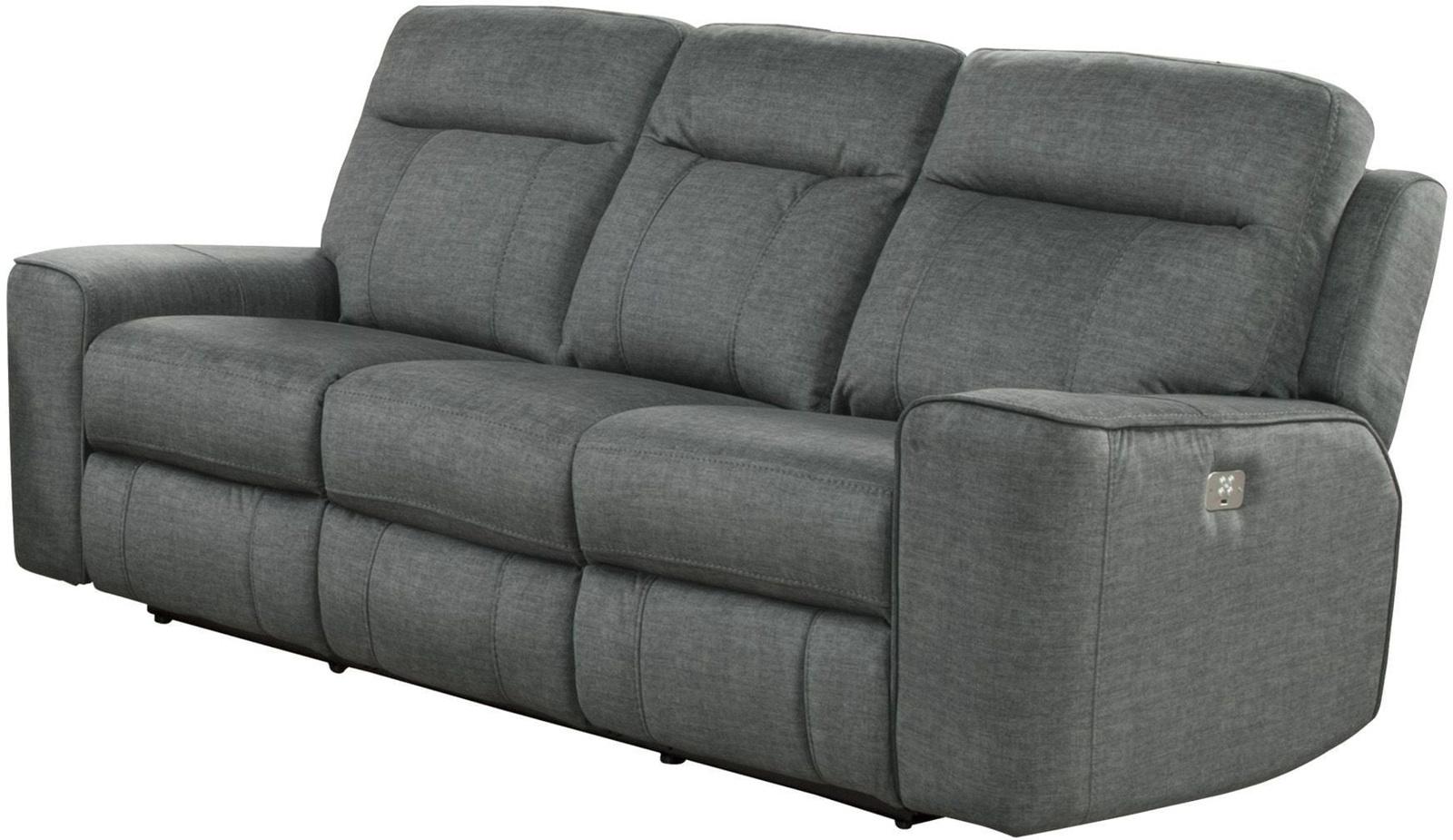 Parker House Parthenon Sofa Dual Power with USB and Power Headrest in Titanium - Ideal Furniture (Fresno,CA)