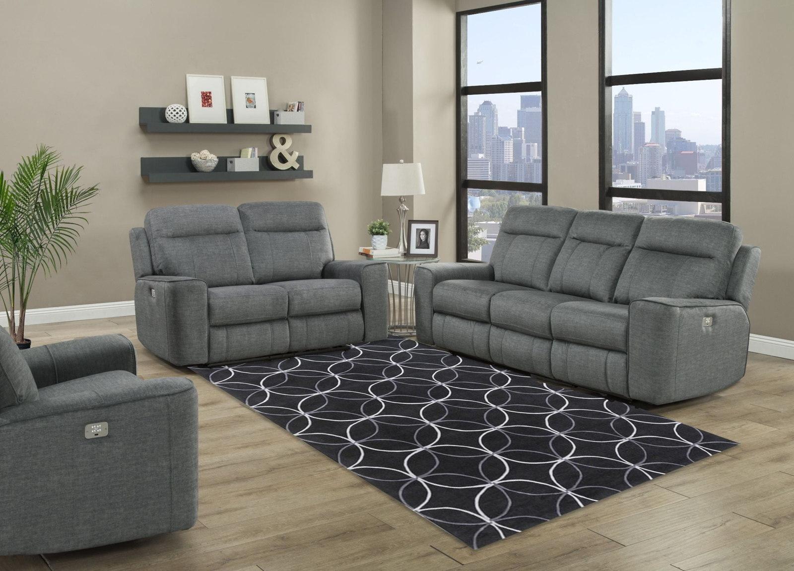 Parker House Parthenon Sofa Dual Power with USB and Power Headrest in Titanium - Ideal Furniture (Fresno,CA)