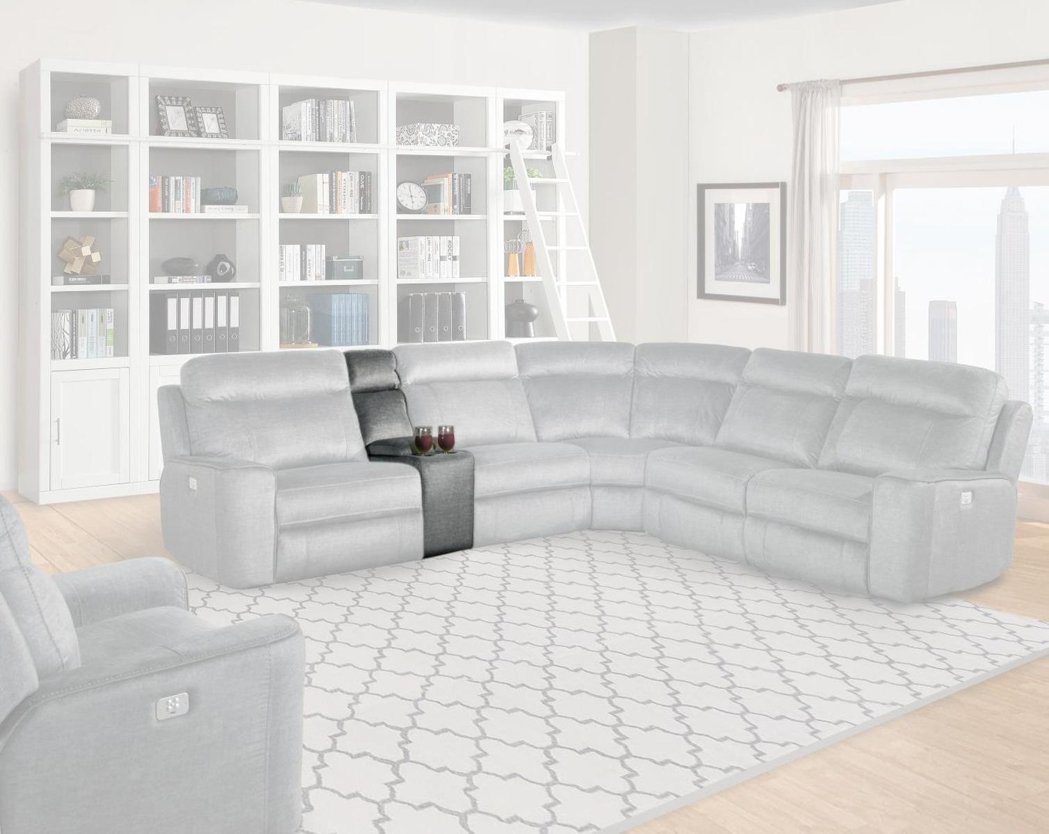 Parker House Parthenon Straight Console with USB in Titanium - Ideal Furniture (Fresno,CA)