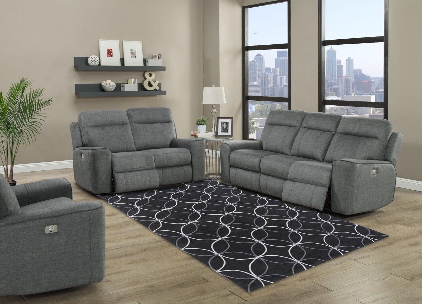 Parker House Parthenon Sofa Dual Power with USB and Power Headrest in Titanium - Ideal Furniture (Fresno,CA)