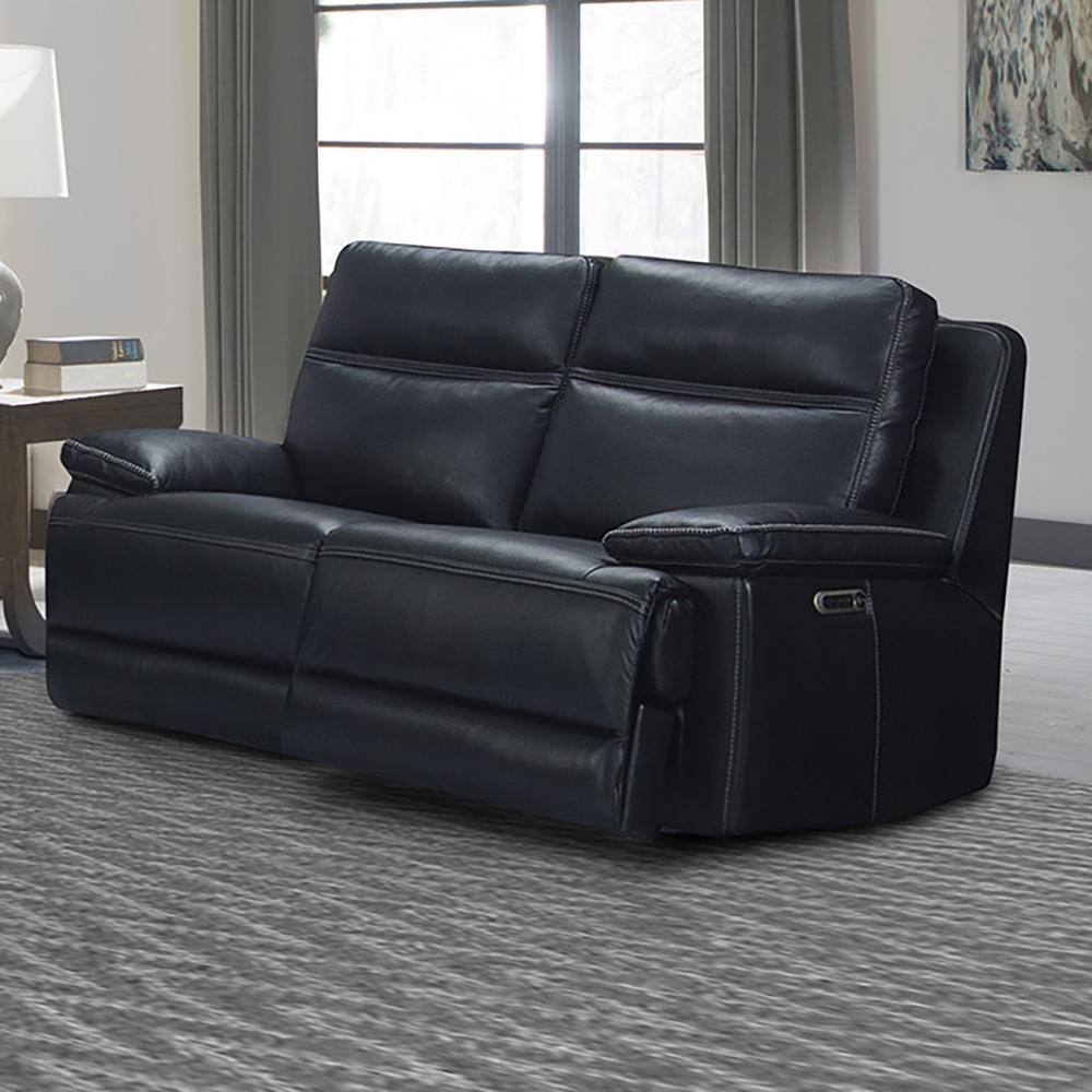 Parker House Paxton Power Loveseat in Navy - Ideal Furniture (Fresno,CA)