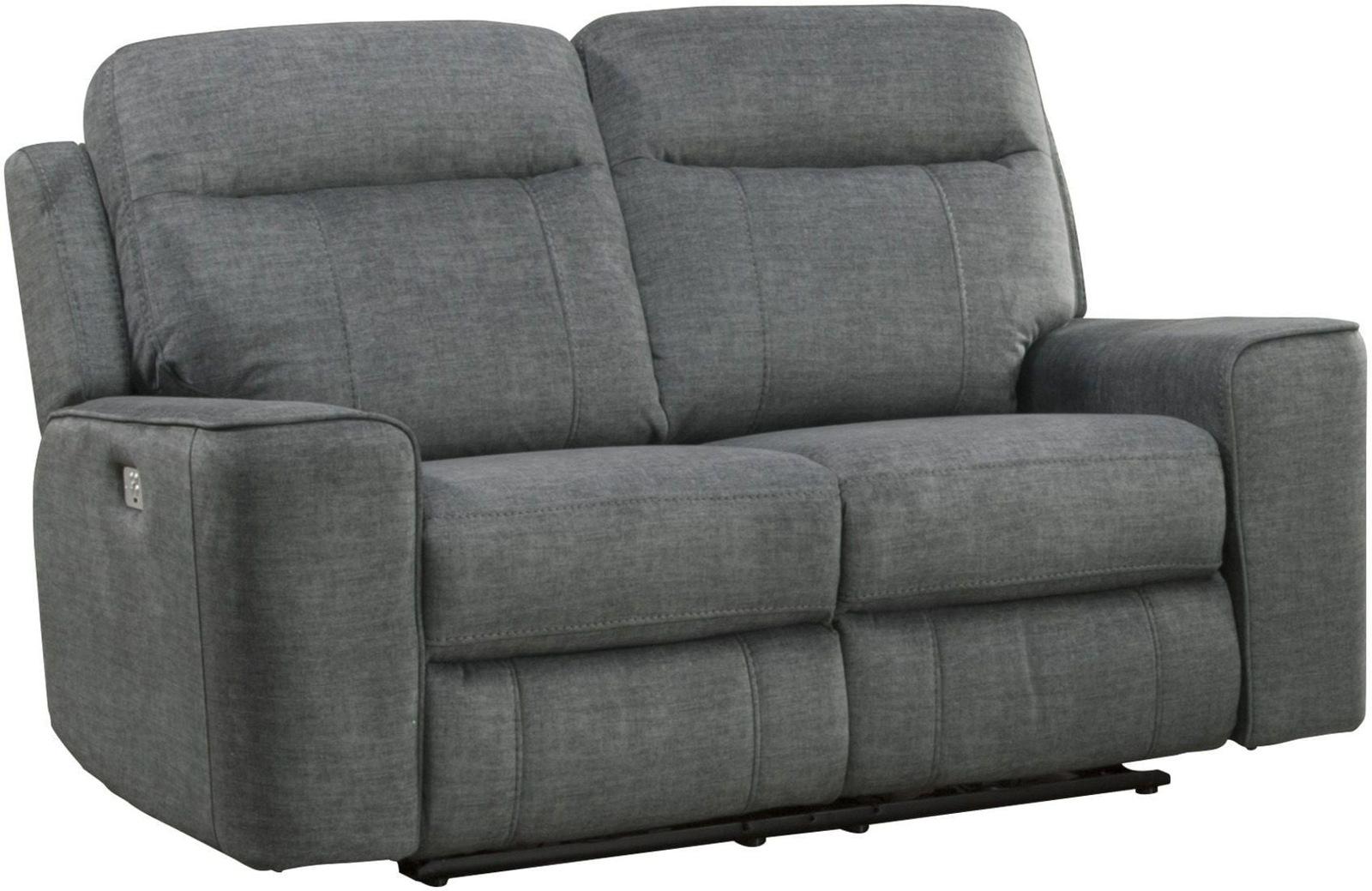 Parker House Parthenon Loveseat Dual Power with USB and Power Headrest in Titanium - Ideal Furniture (Fresno,CA)