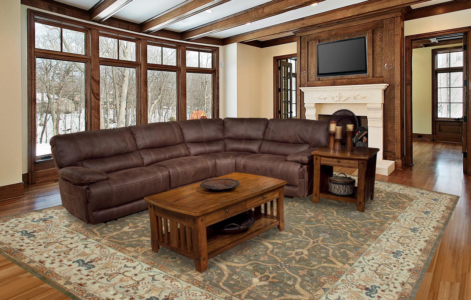 Parker House Pegasus 4pc Power Recliner Sectional in Dark Kahlua - Ideal Furniture (Fresno,CA)