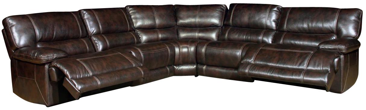 Parker House Pegasus 5pc Power Recliner Sectional in Nutmeg - Ideal Furniture (Fresno,CA)