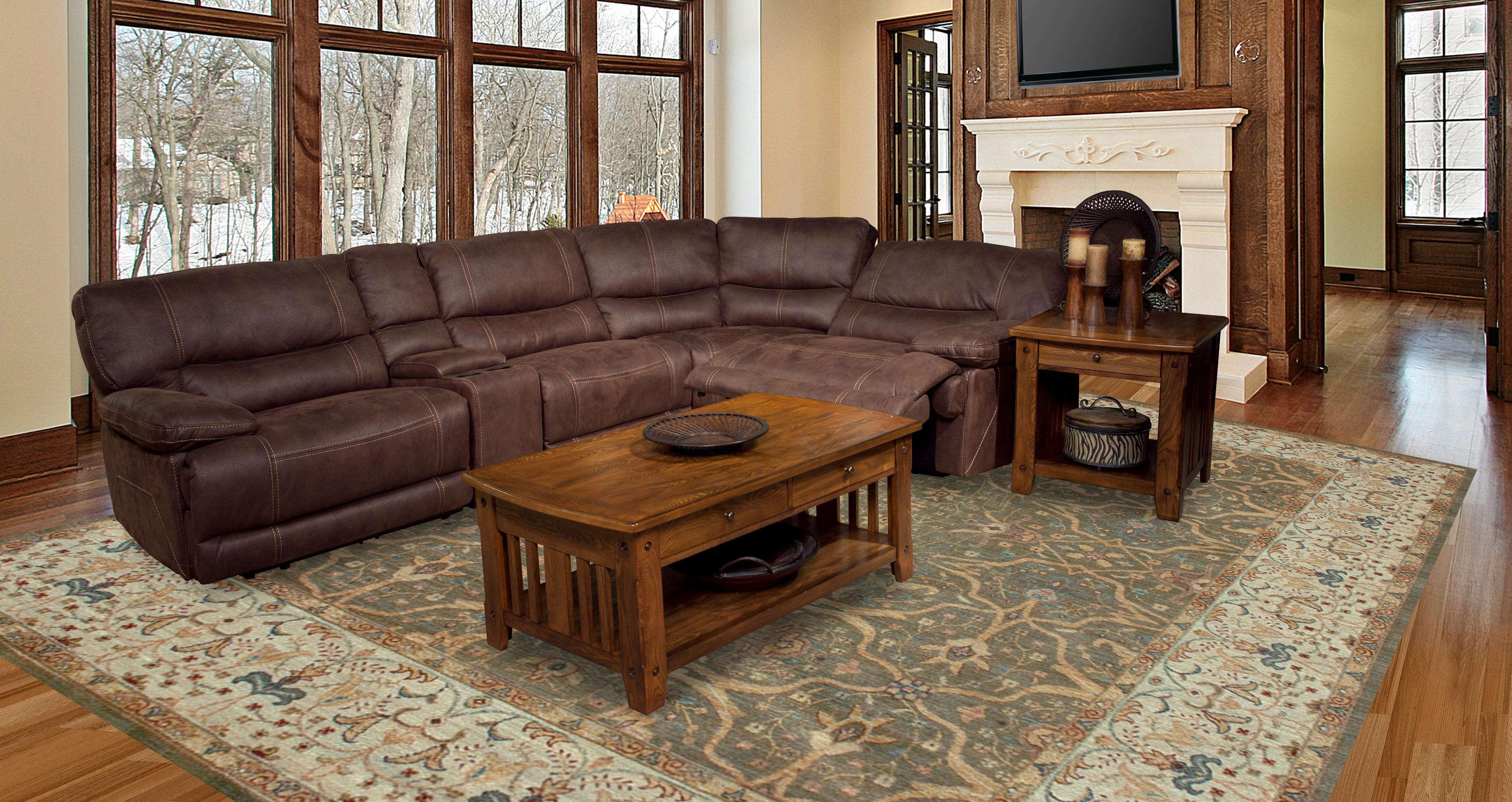 Parker House Pegasus 5pc Power Recliner Console Sectional in Dark Kahlua - Ideal Furniture (Fresno,CA)