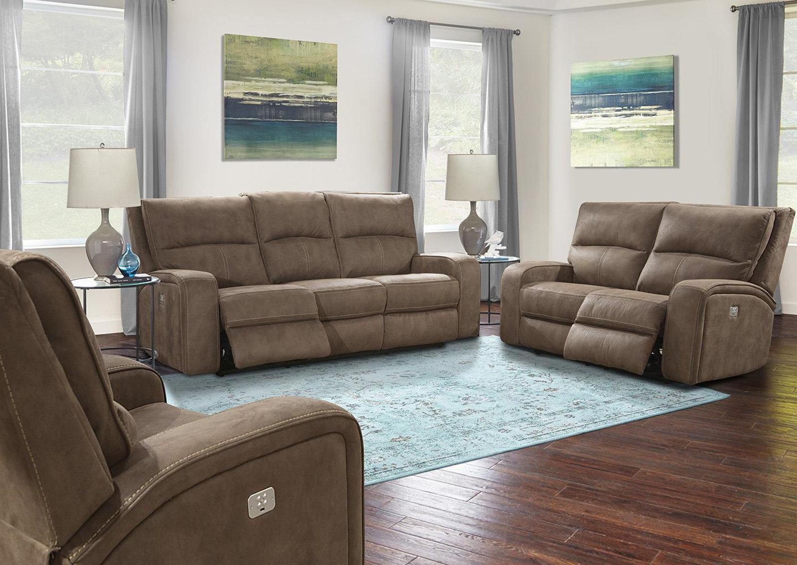 Parker House Polaris Sofa Dual Reclining Power with USB Charging Port and Power Headrest in Kahlua - Ideal Furniture (Fresno,CA)