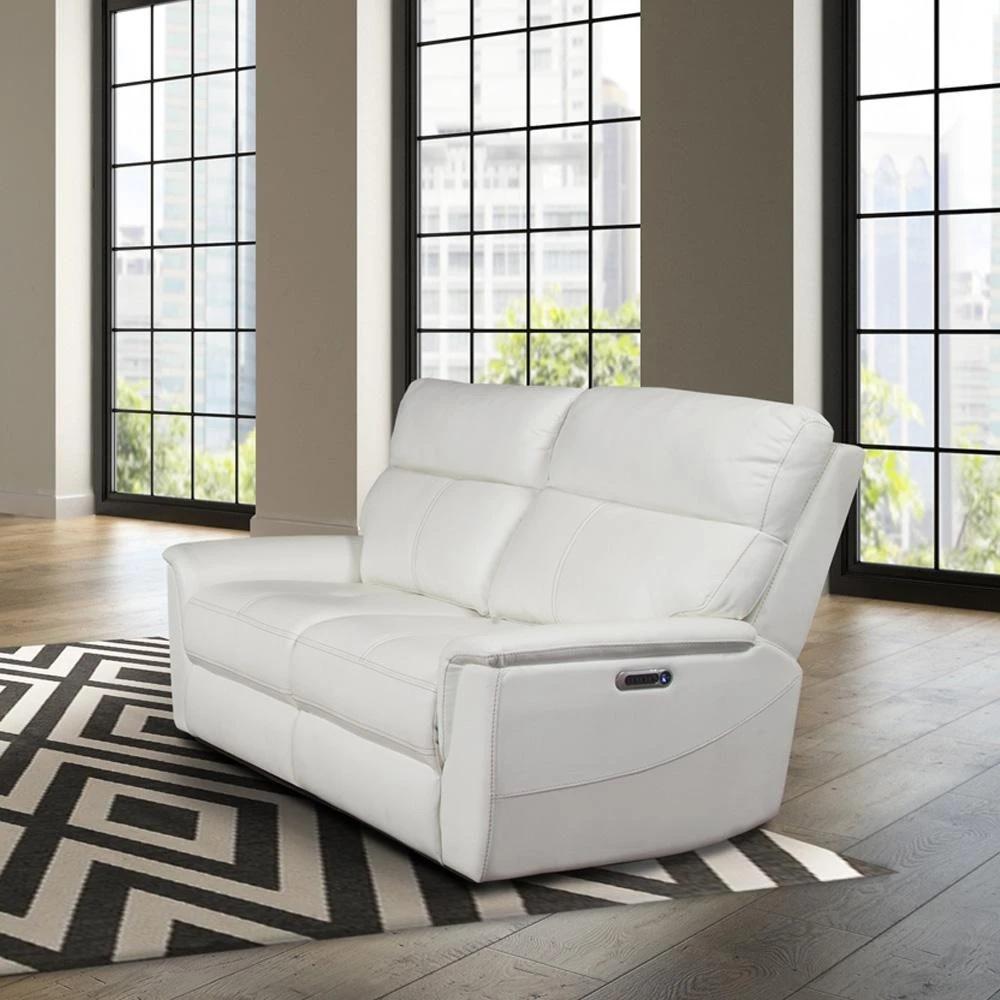 Parker House Reed Power Loveseat in Pure White - Ideal Furniture (Fresno,CA)