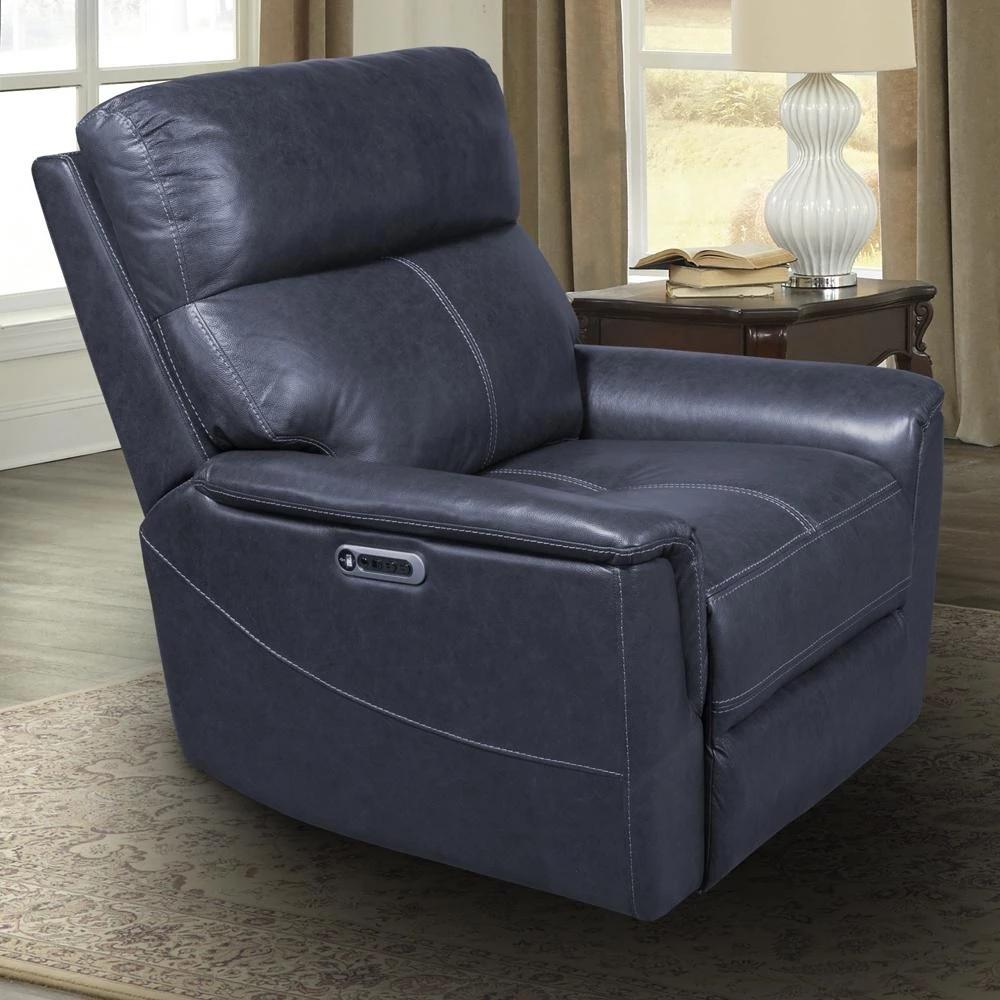 Parker House Reed Power Recliner in Indigo - Ideal Furniture (Fresno,CA)