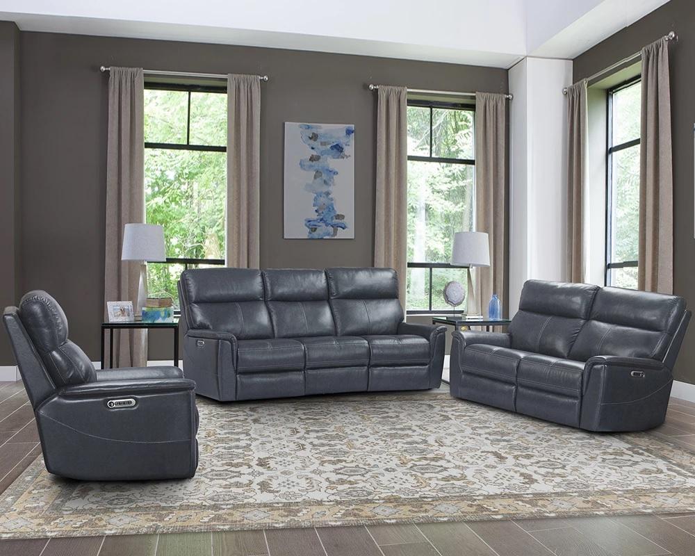 Parker House Reed Power Sofa in Indigo - Ideal Furniture (Fresno,CA)