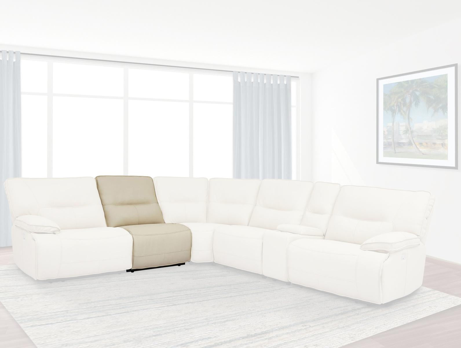 Parker House Spartacus Armless Recliner in Oyster