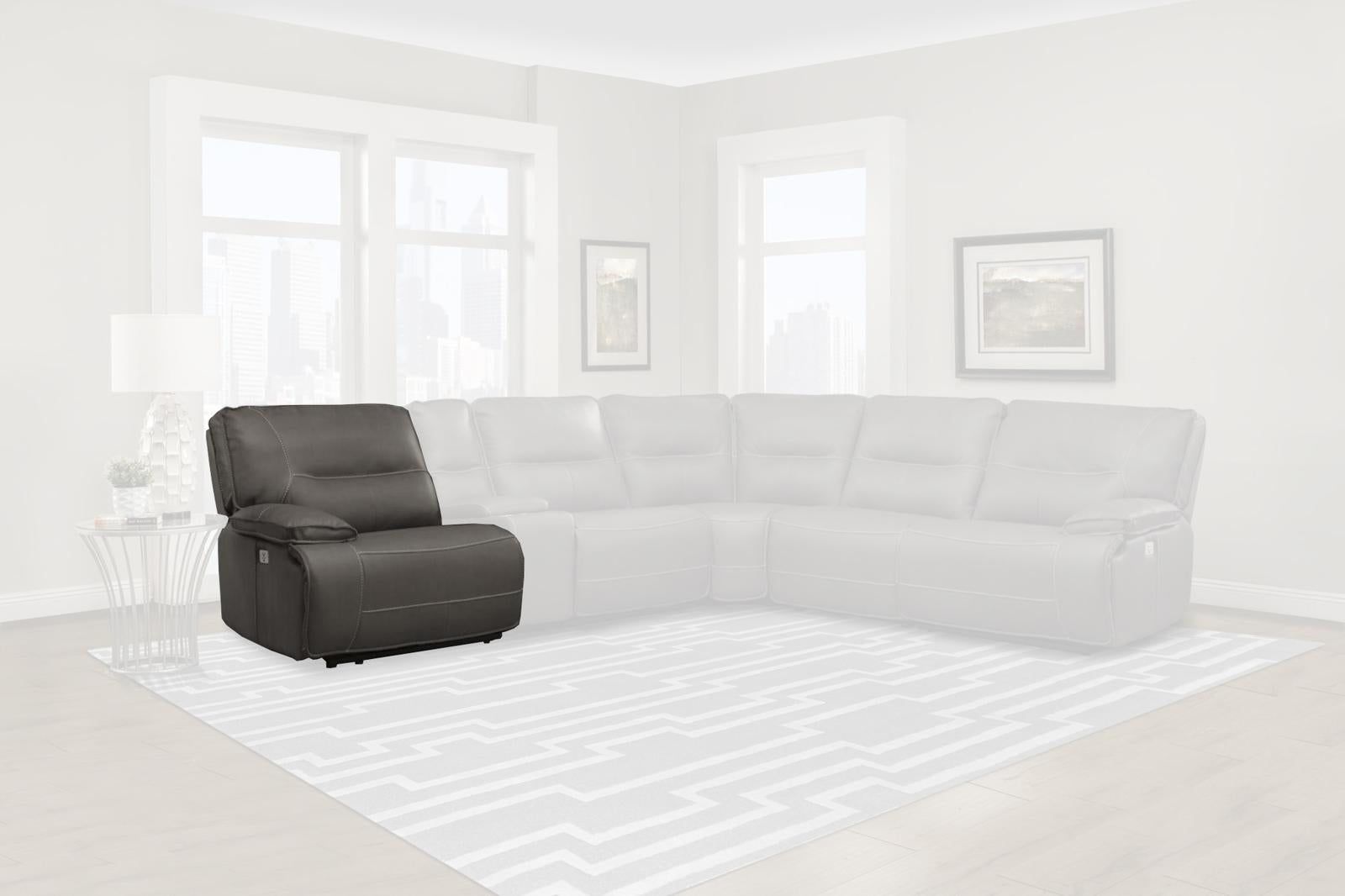 Parker House Spartacus LAF Chair Recliner Power with USB and Power Headrest in Haze