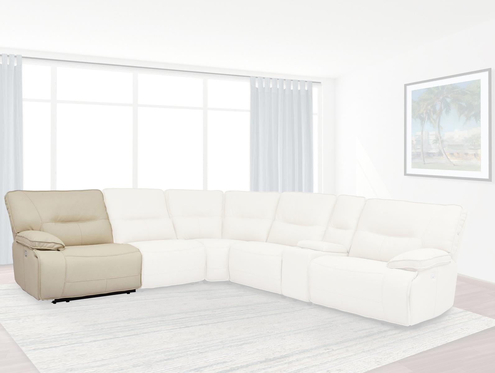 Parker House Spartacus LAF Chair Recliner Power with USB and Power Headrest in Oyster