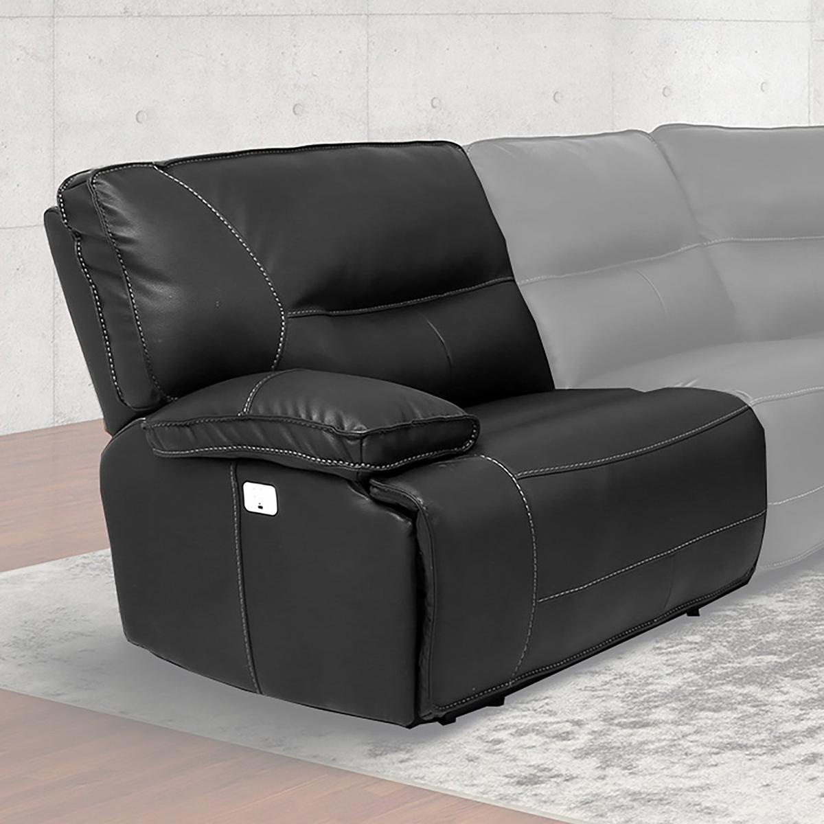 Parker House Spartacus Power Left Arm Facing Recliner in Black - Ideal Furniture (Fresno,CA)