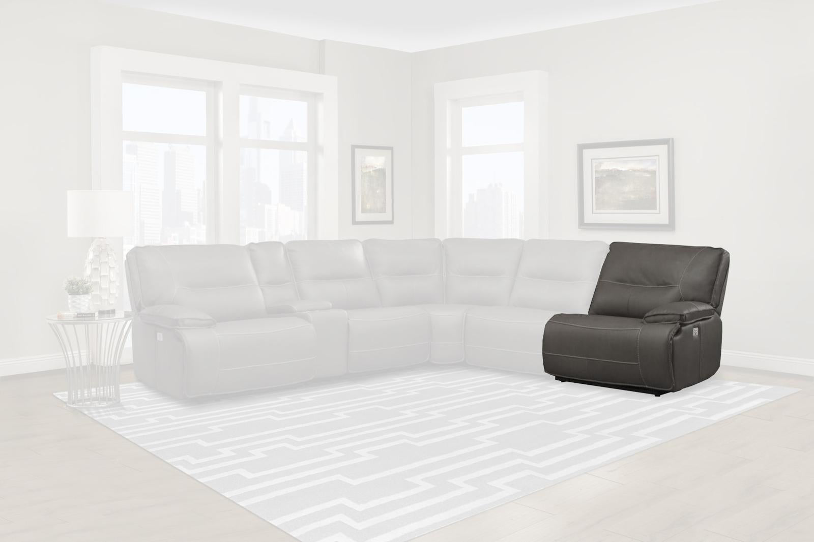 Parker House Spartacus RAF Chair Recliner Power with USB and Power Headrest in Haze - Ideal Furniture (Fresno,CA)