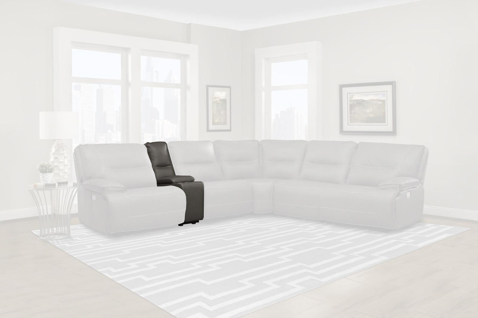 Parker House Spartacus Storage Console with USB Pop UP in Haze - Ideal Furniture (Fresno,CA)