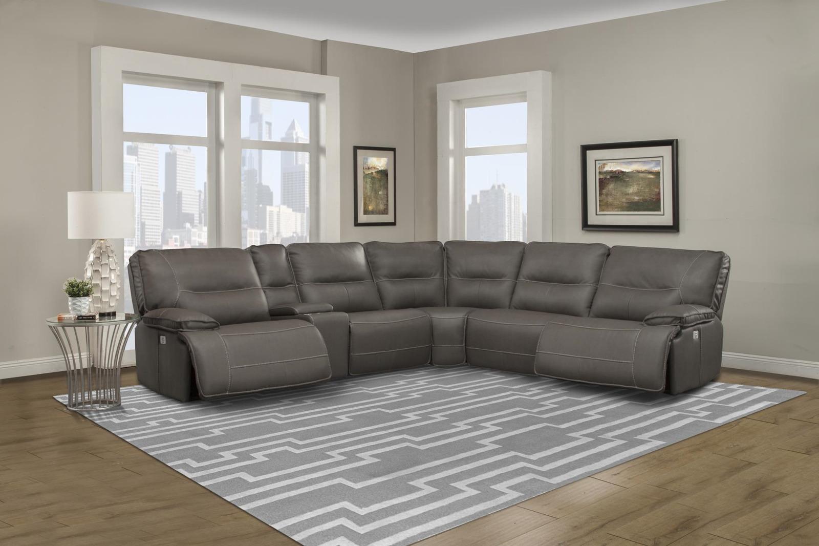 Parker House Spartacus Storage Console with USB Pop UP in Haze - Ideal Furniture (Fresno,CA)