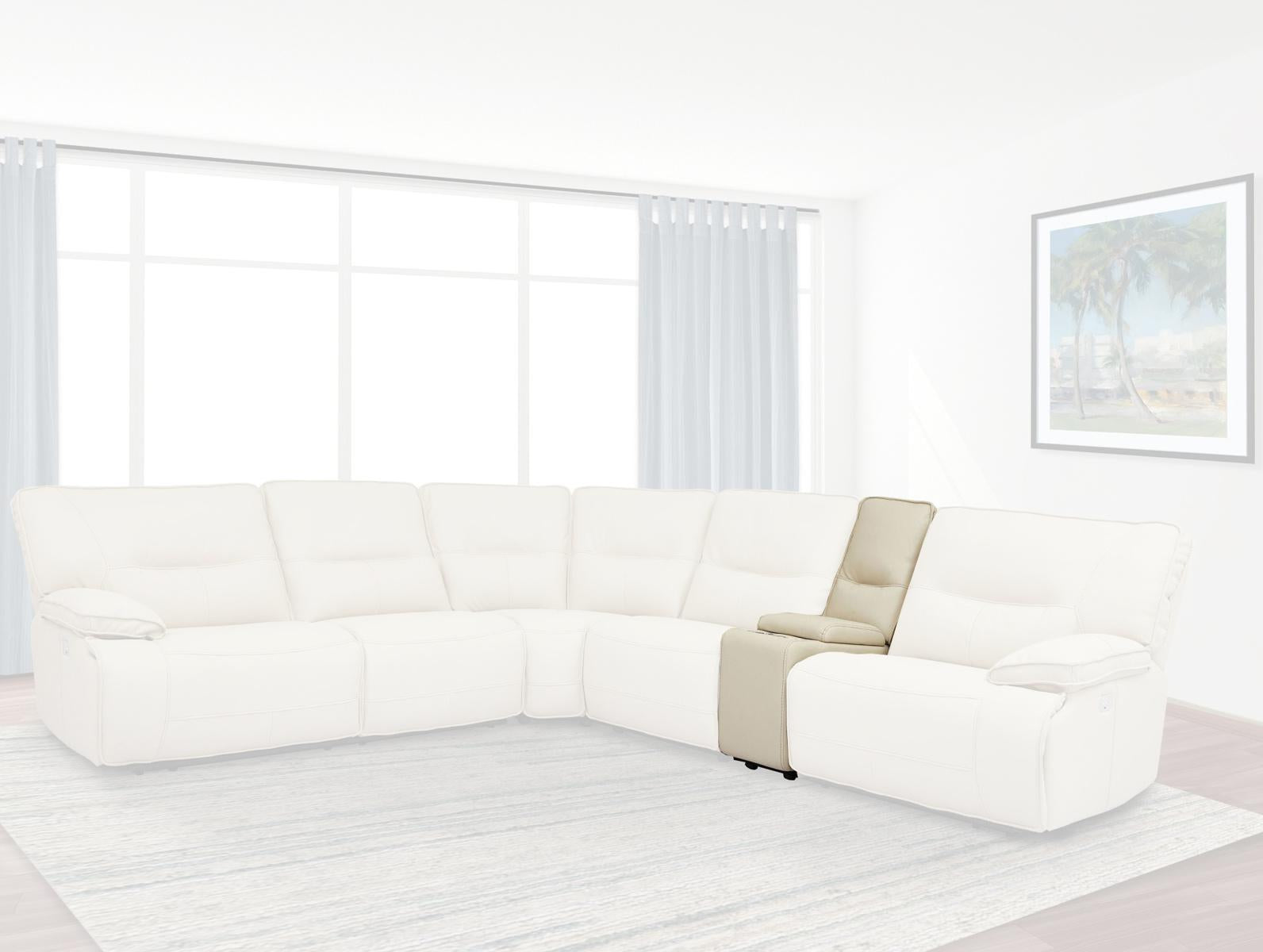 Parker House Spartacus Storage Console with USB Pop UP in Oyster - Ideal Furniture (Fresno,CA)