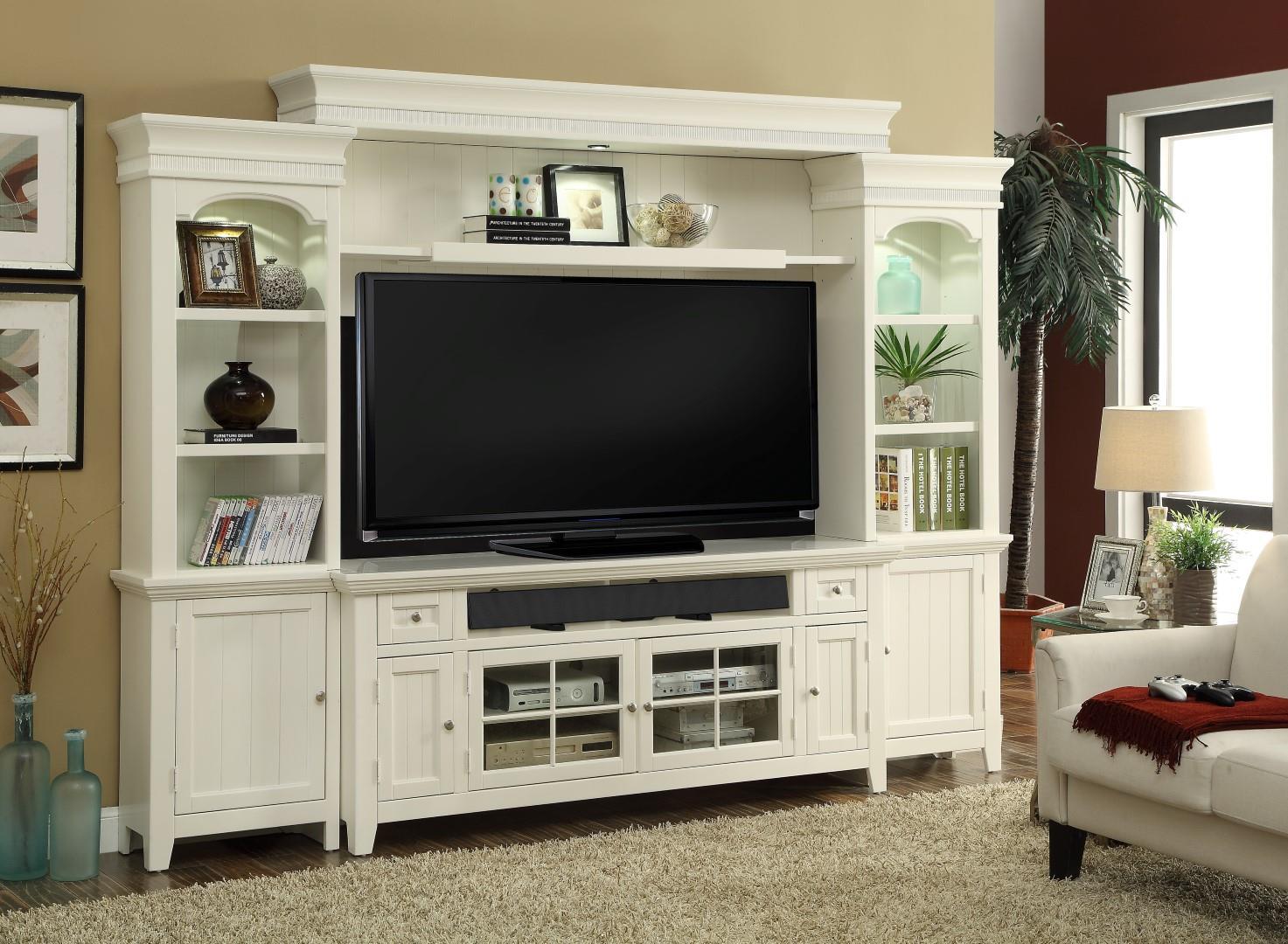 Parker House Tidewater 72" Console Entertainment Wall in Vintage White