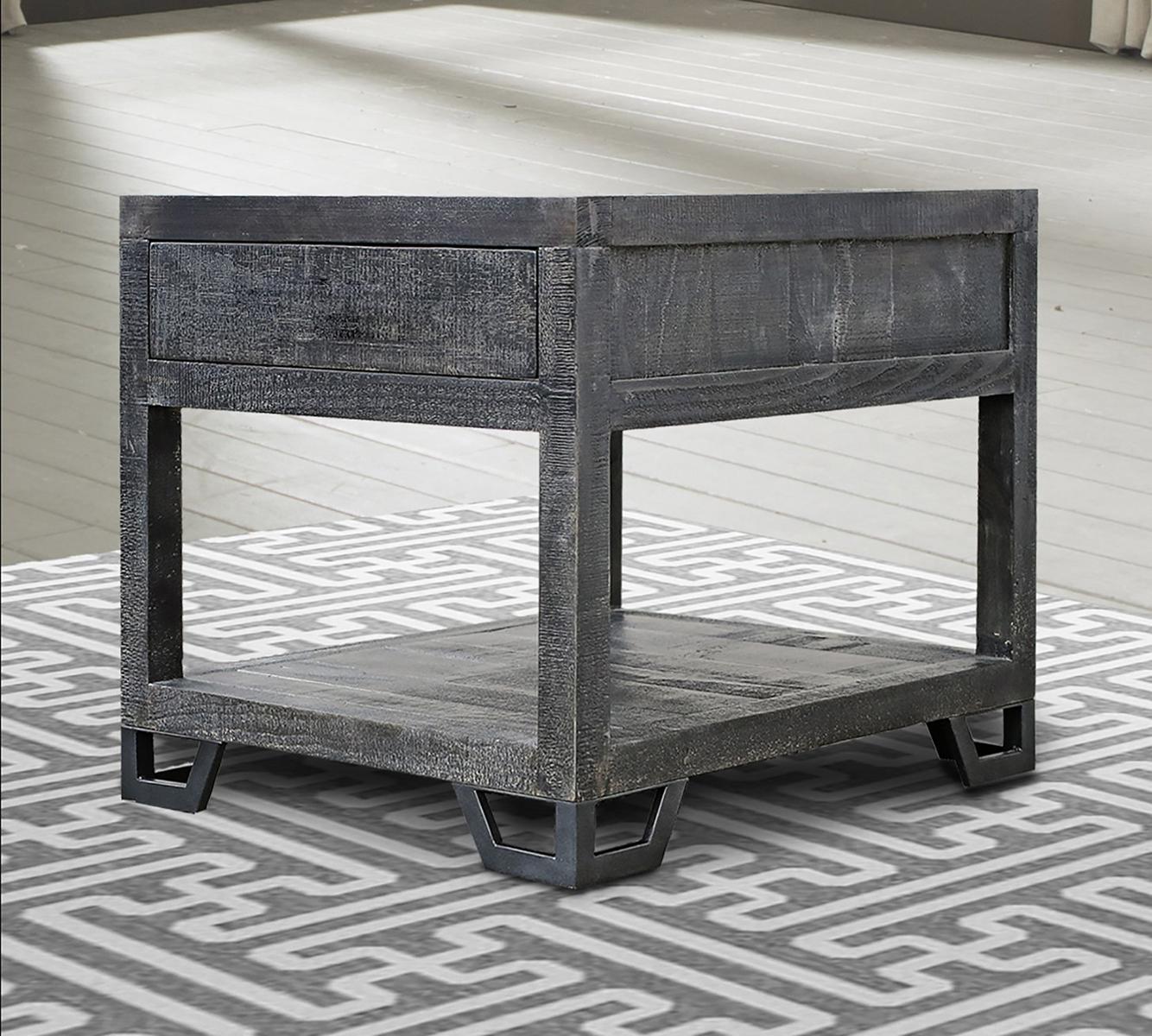 Parker House Veracruz Chairside Table in Rustic Charcoal
