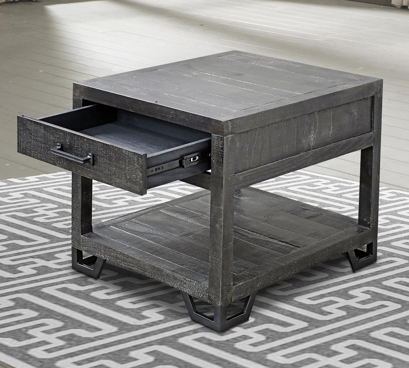 Parker House Veracruz End Table in Rustic Charcoal