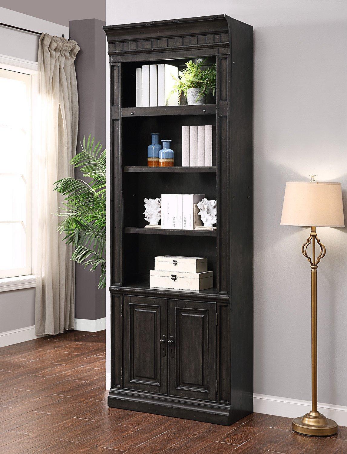 Parker House Washington Heights 32" Open Top Bookcase in Washed Charcoal - Ideal Furniture (Fresno,CA)