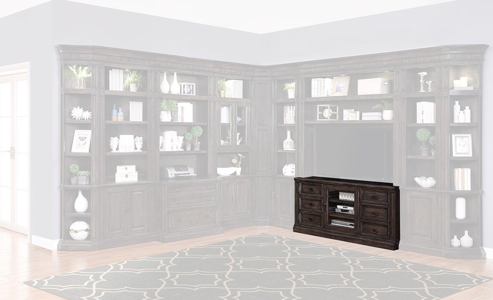 Parker House Washington Heights 66" TV Console in Washed Charcoal - Ideal Furniture (Fresno,CA)