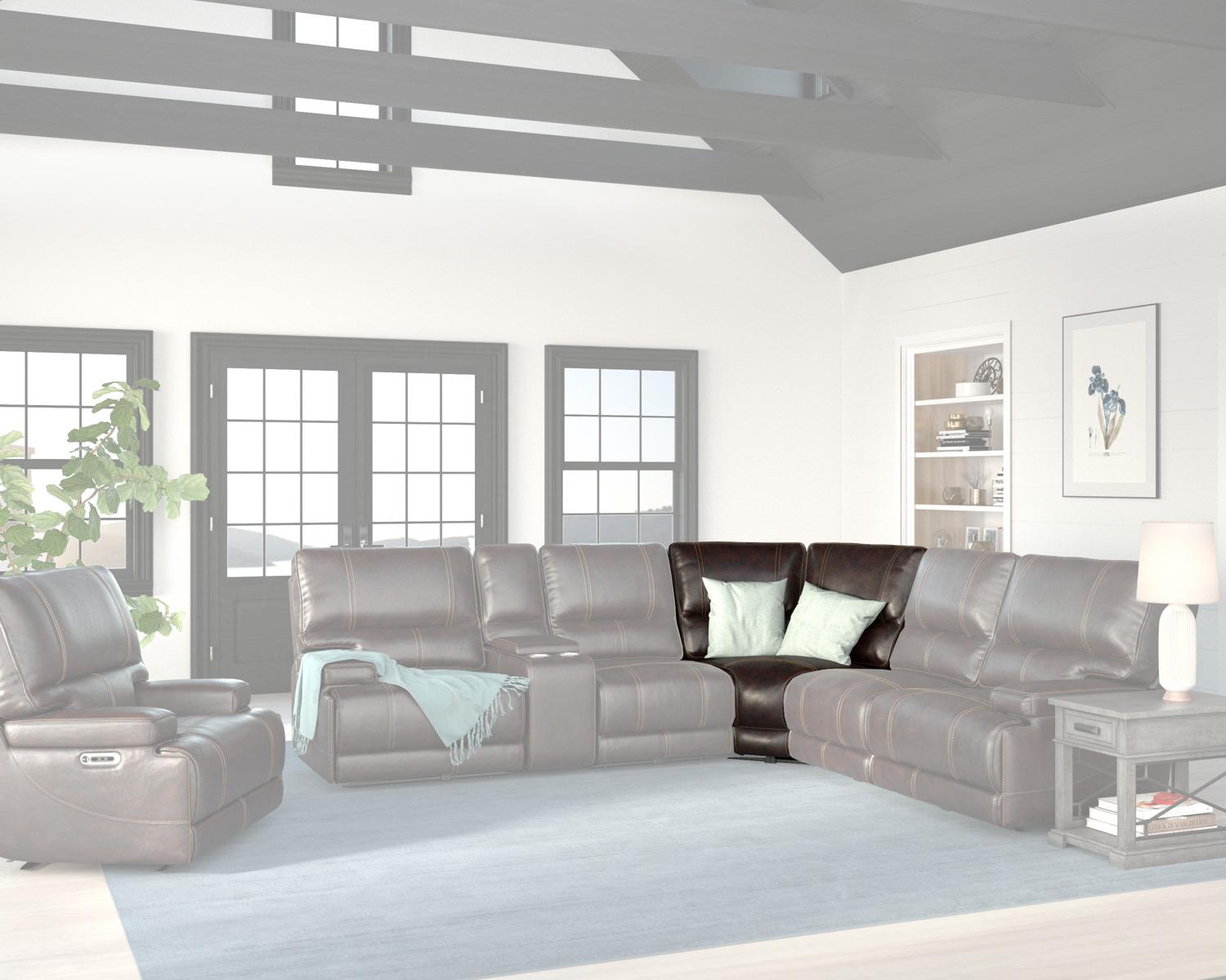 Parker House Whitman Cordless Corner Wedge in Verona Coffee
