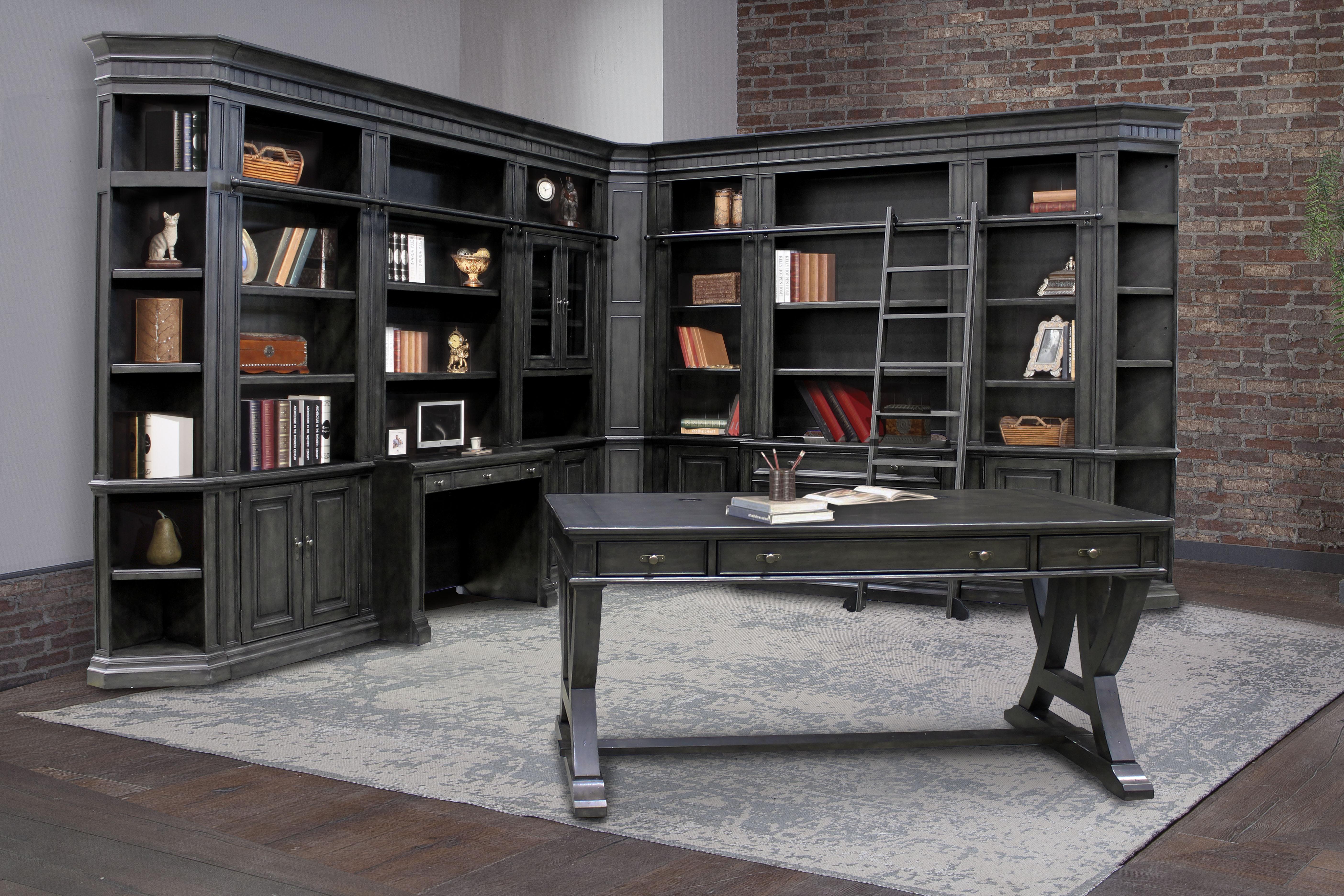 Parker House Washington Heights 13 Piece Library Wall Set in Washed Charcoal