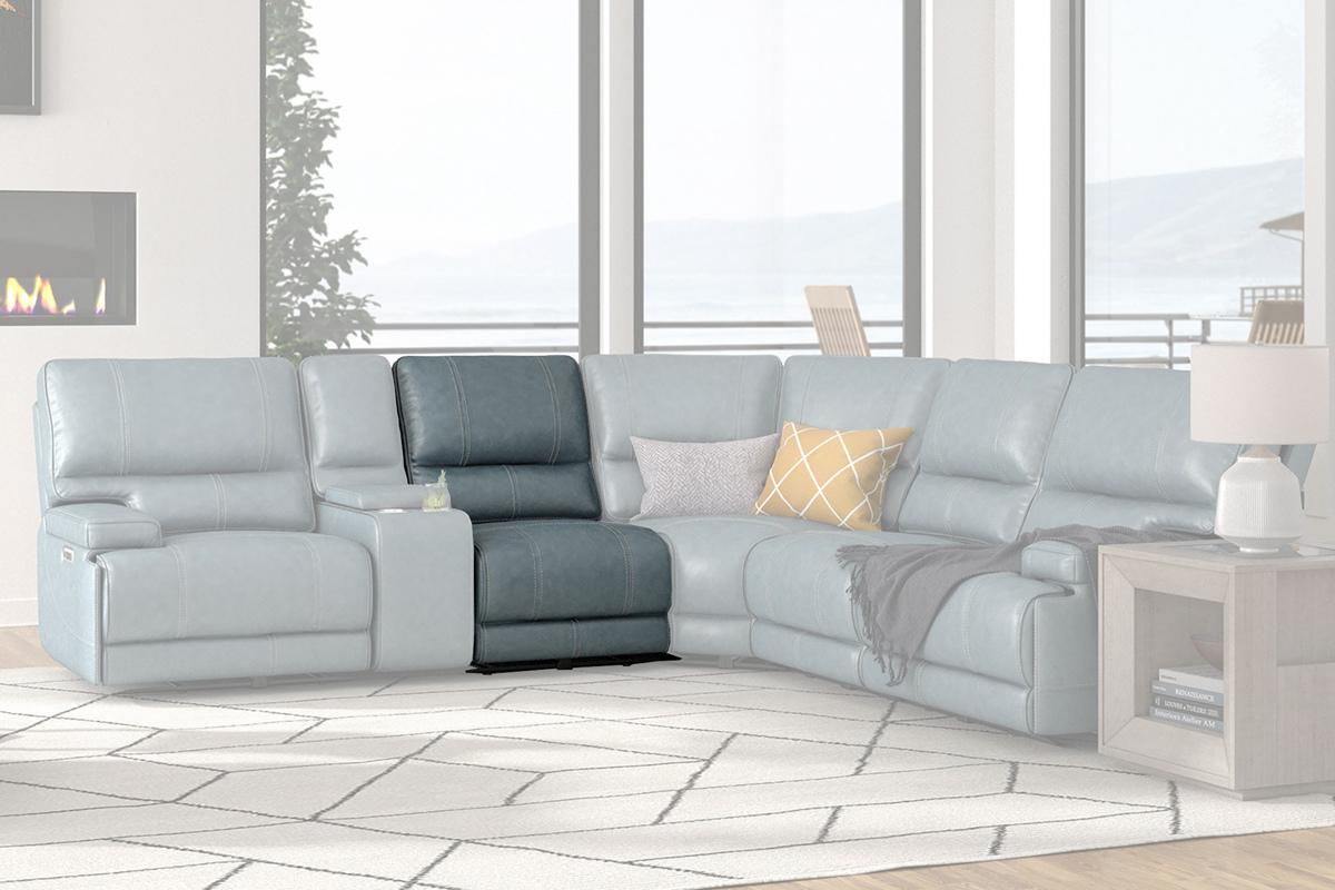 Parker House Whitman Power Cordless Armless Recliner in Verona Azure