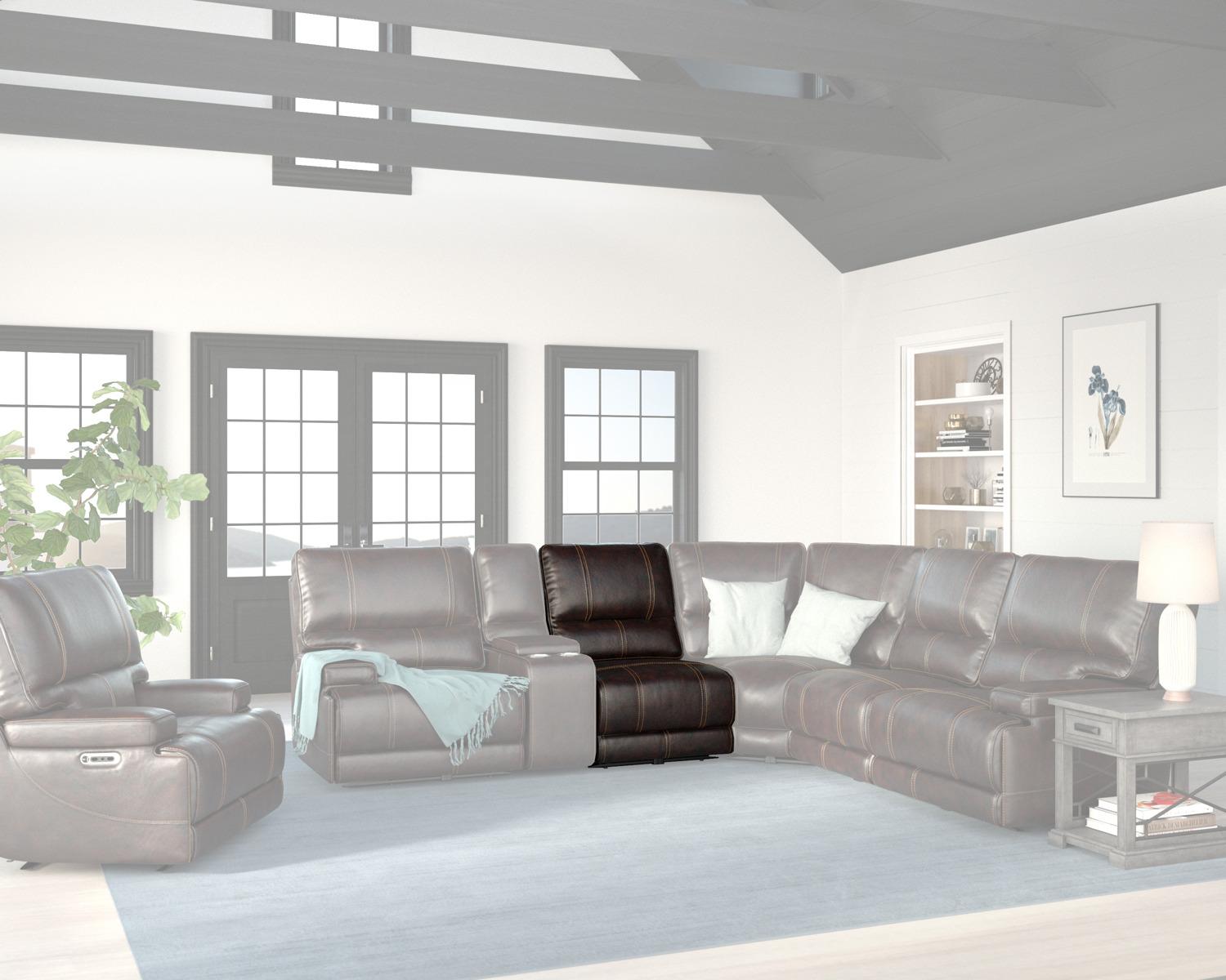 Parker House Whitman Power Cordless Armless Recliner in Verona Coffee