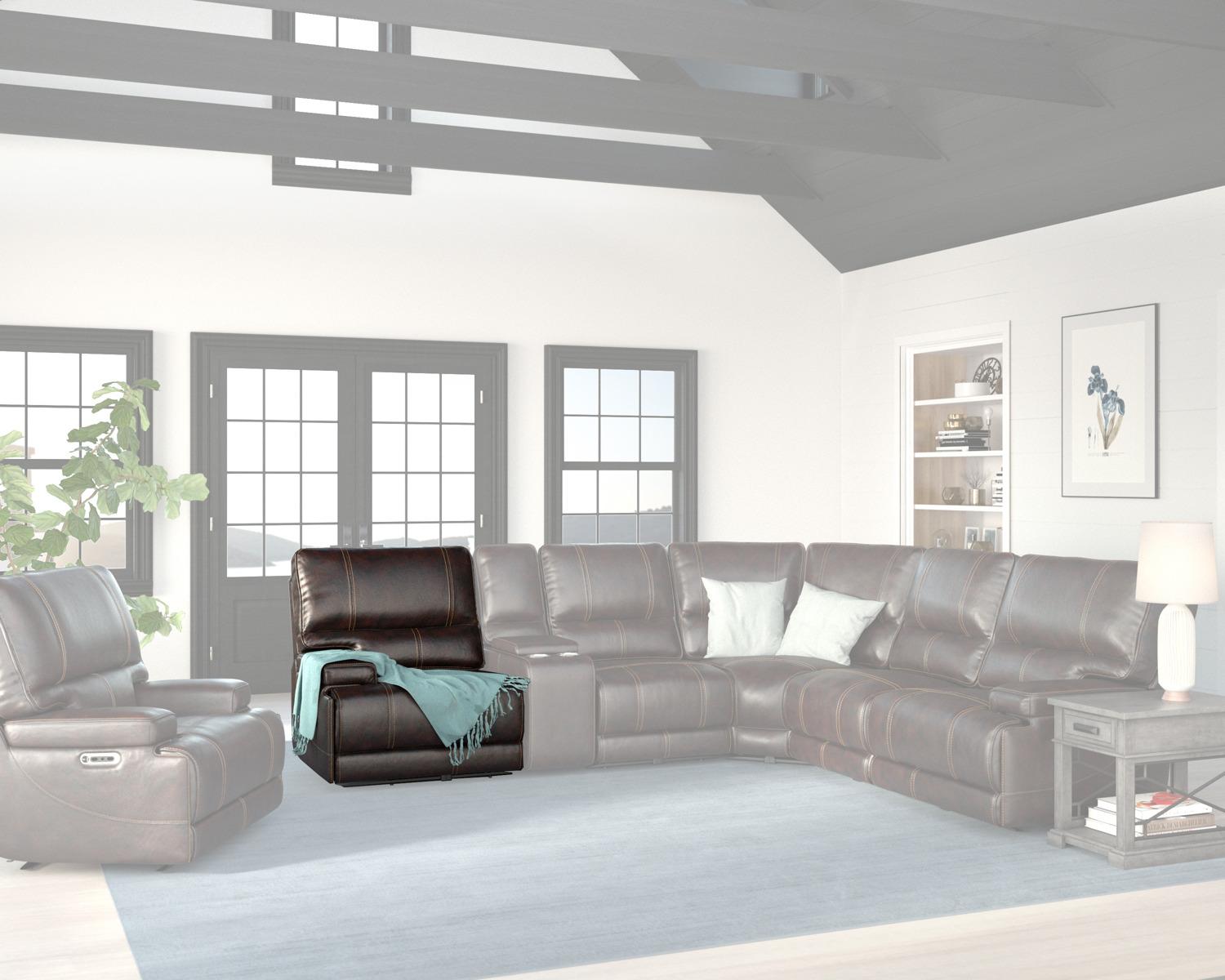 Parker House Whitman Power Cordless Left Arm Facing Recliner in Verona Coffee - Ideal Furniture (Fresno,CA)