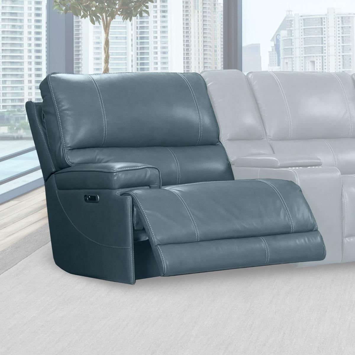 Parker House Whitman Power Cordless Left Arm Facing Recliner in Verona Azure - Ideal Furniture (Fresno,CA)