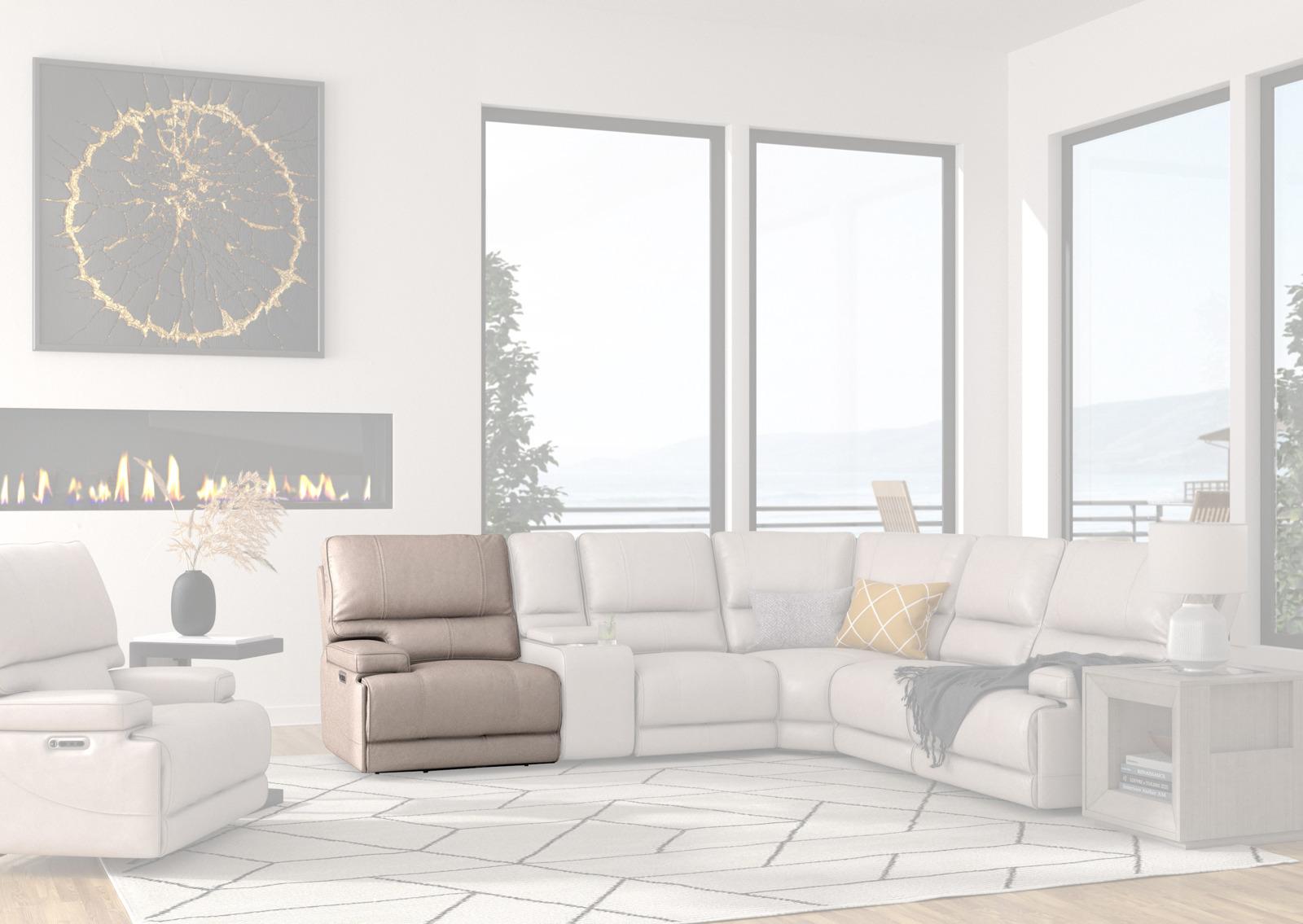 Parker House Whitman Power Cordless Left Arm Facing Recliner in Verona Linen - Ideal Furniture (Fresno,CA)