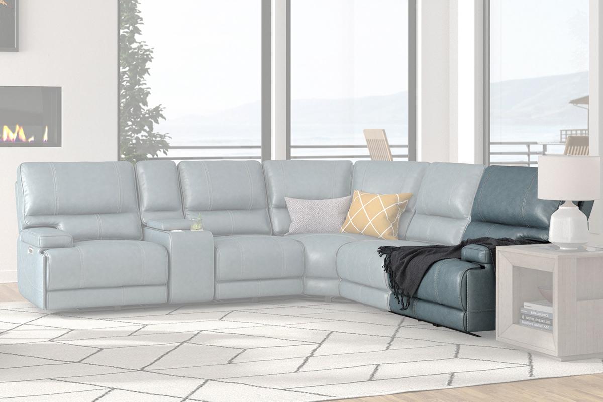 Parker House Whitman Power Cordless Right Arm Facing Recliner in Verona Azure - Ideal Furniture (Fresno,CA)