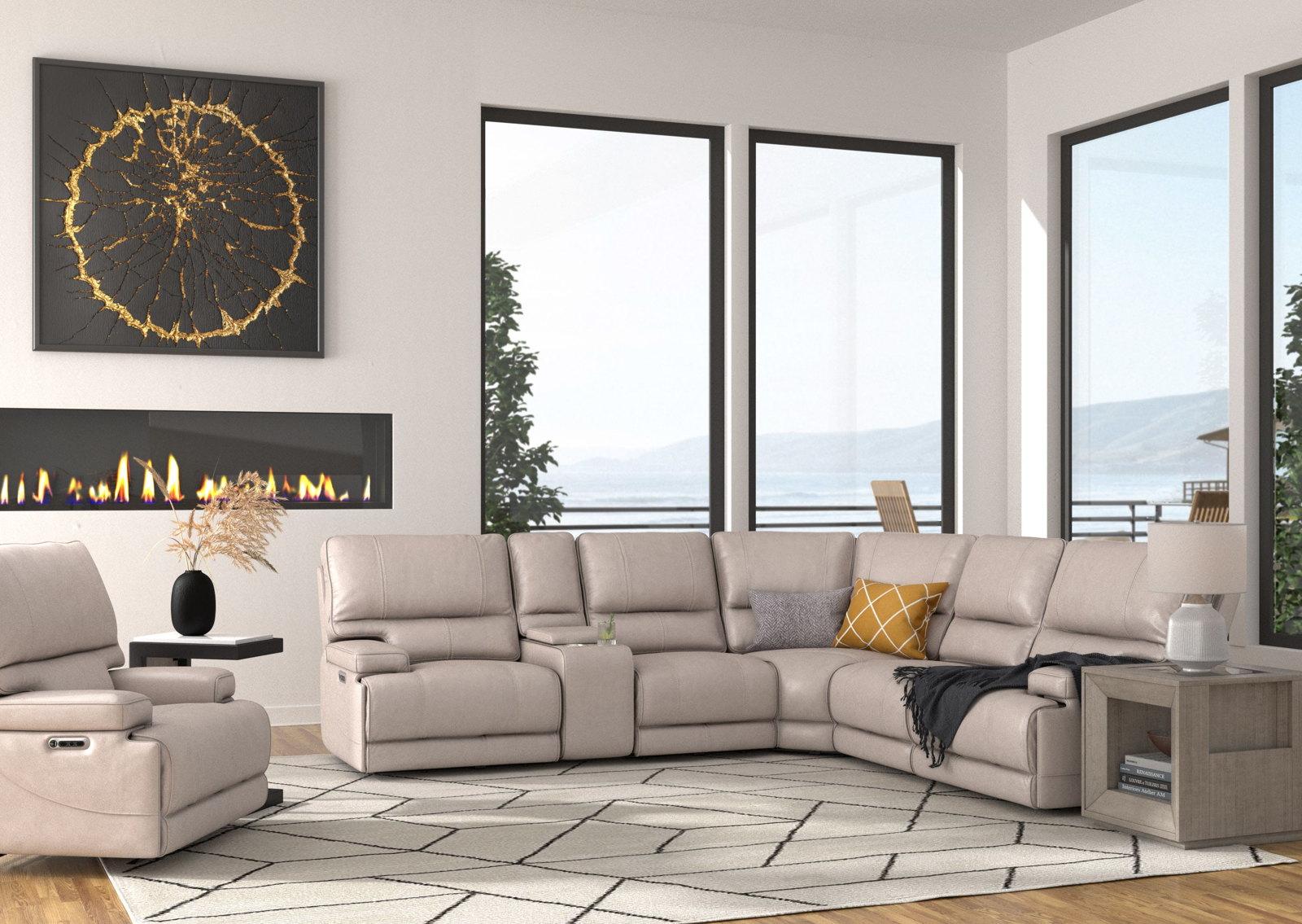 Parker House Whitman Power Cordless Left Arm Facing Recliner in Verona Linen - Ideal Furniture (Fresno,CA)