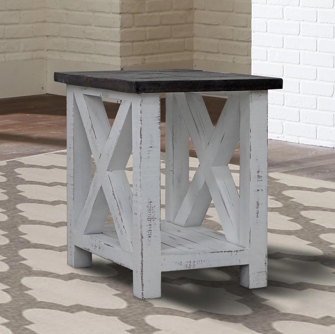 Parker House Mesa Chairside Table in Antique White - Ideal Furniture (Fresno,CA)