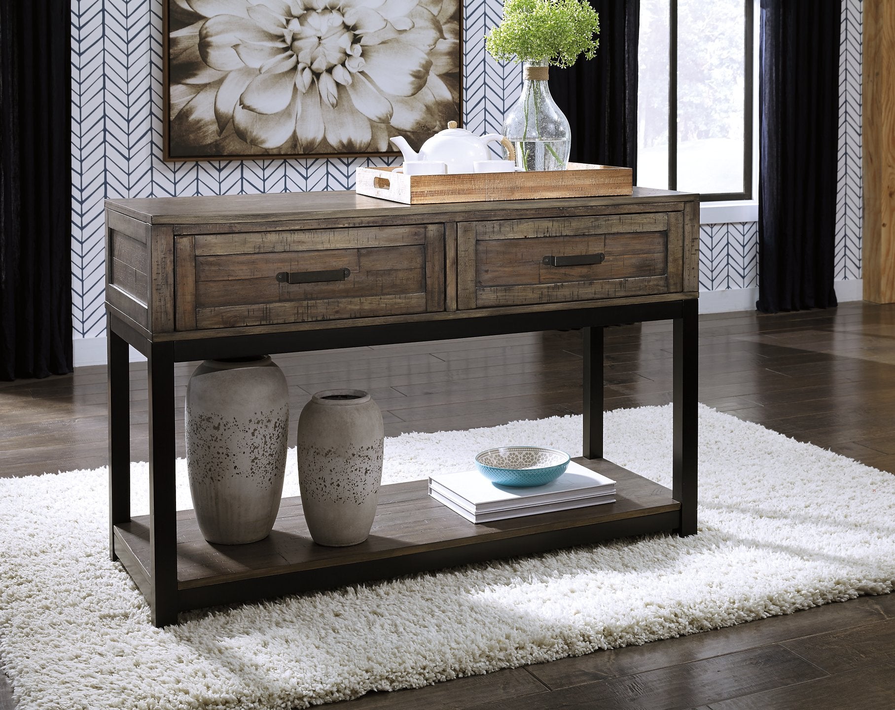 Johurst Sofa/Console Table - Ideal Furniture (Fresno,CA)