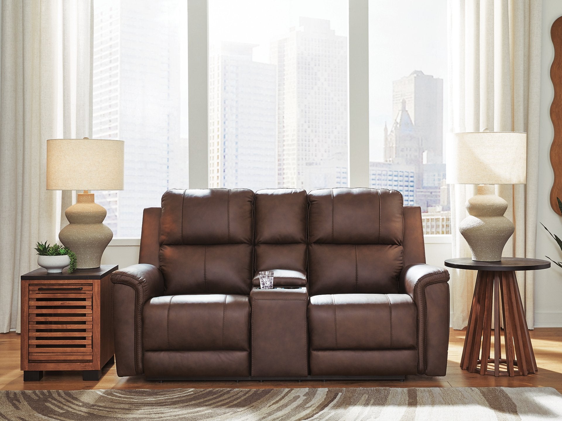 Bleckley Power Reclining Loveseat with Console - Ideal Furniture (Fresno,CA)