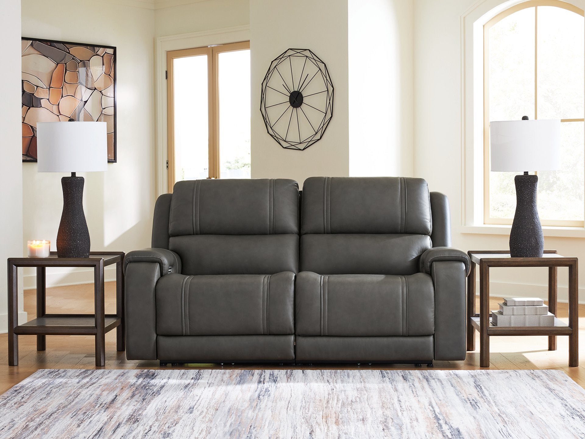 5Z - Pittson Power Reclining Sectional Loveseat - Ideal Furniture (Fresno,CA)