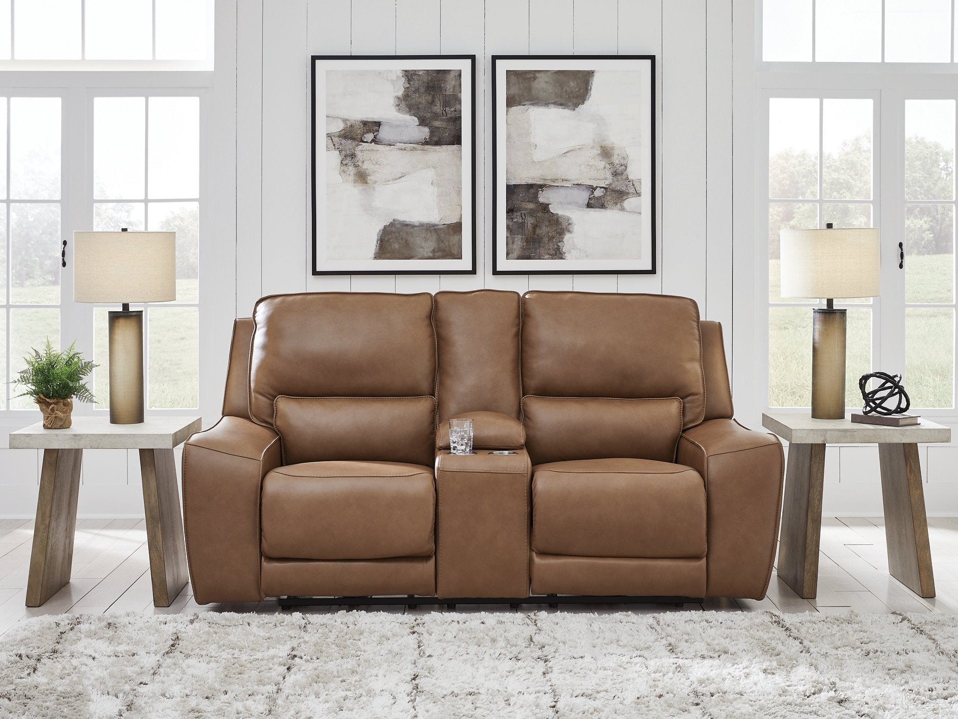 DeepWakes Power Reclining Loveseat with Console - Ideal Furniture (Fresno,CA)