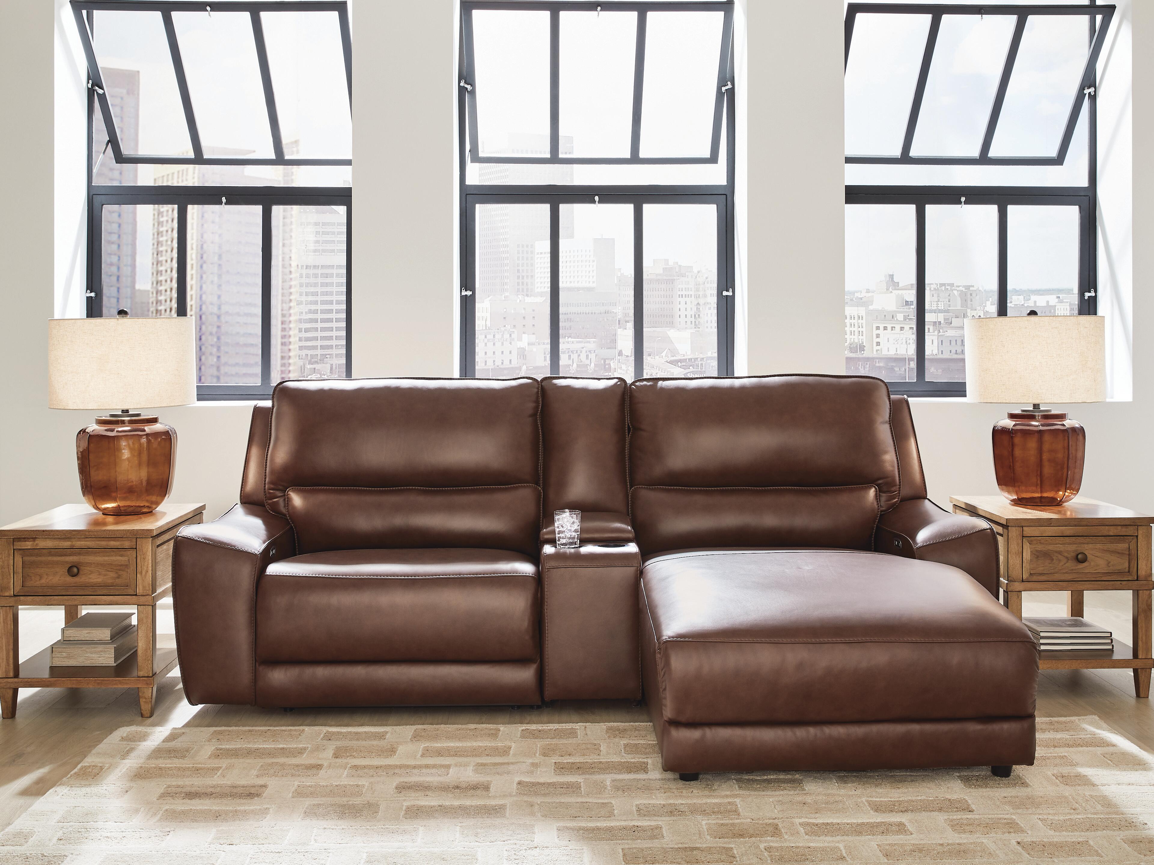 DeepWakes Power Reclining Sectional with Chaise - Ideal Furniture (Fresno,CA)
