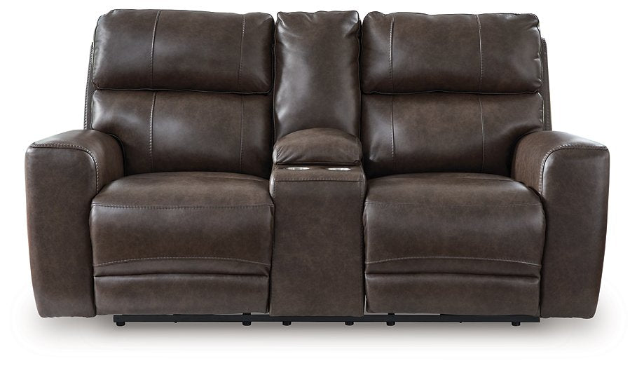 Crossplex Power Reclining Loveseat with Console - Ideal Furniture (Fresno,CA)