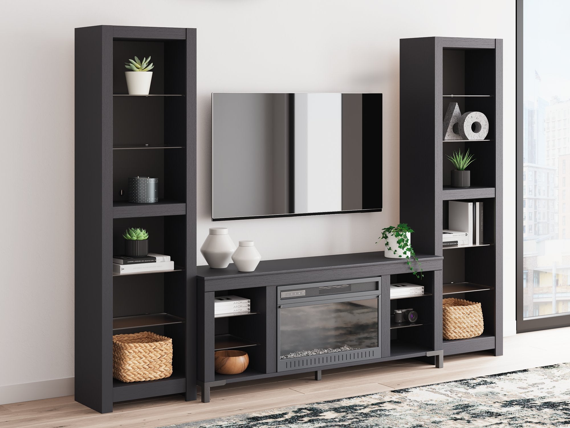Cayberry Entertainment Center with Electric Fireplace - Ideal Furniture (Fresno,CA)
