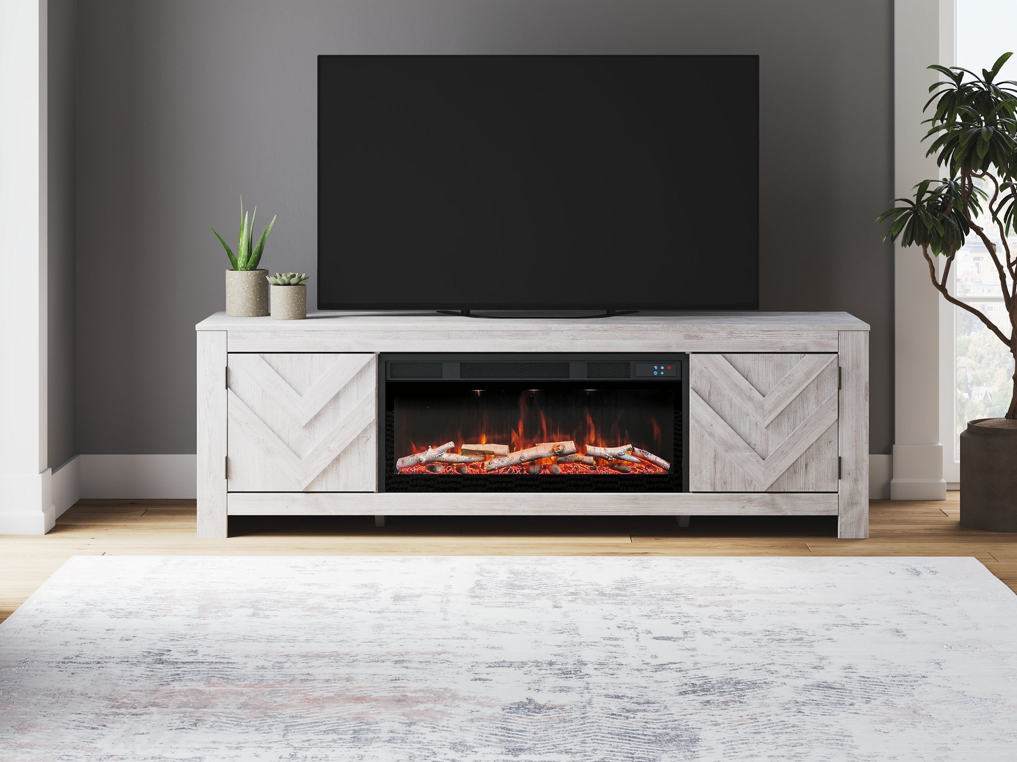 Cayboni 71" TV Stand with Electric Fireplace - Ideal Furniture (Fresno,CA)