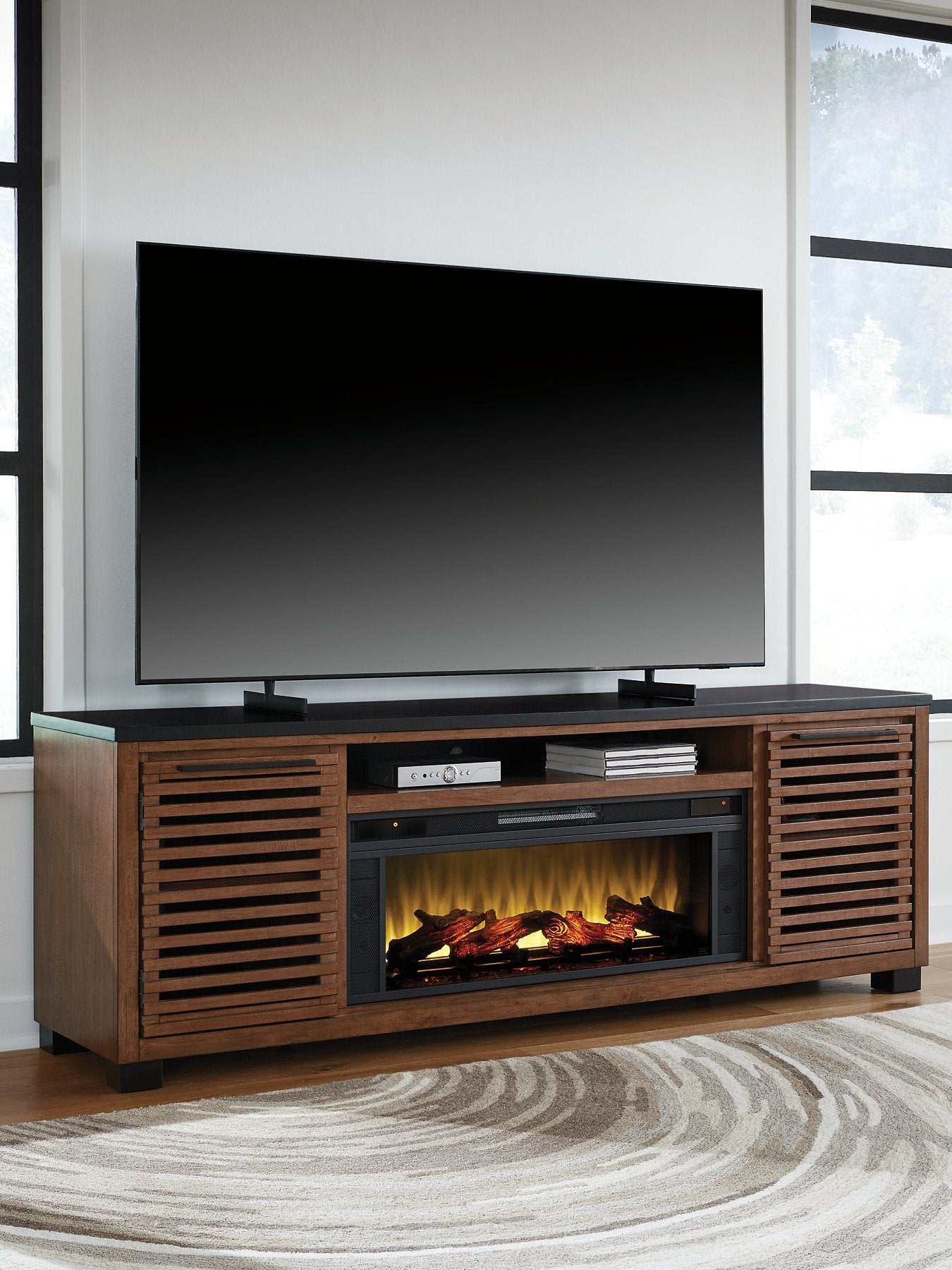 Kallari 84" TV Stand with Electric Fireplace - Ideal Furniture (Fresno,CA)