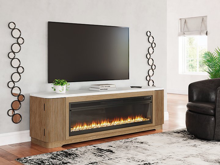 Camdill 80" TV Stand with Electric Fireplace - Ideal Furniture (Fresno,CA)