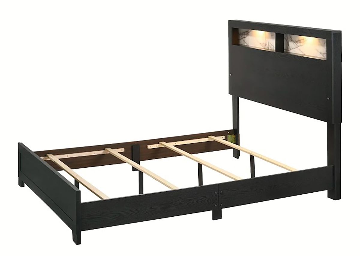 Crown Mark Furniture Cadence Queen Panel Bed in Black - Ideal Furniture (Fresno,CA)